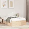 Image de vidaXL Cadre de lit 135x190 cm Bois de pin massif, meuble de chambre à coucher, sommier, lit en bois, lit, lit double, cadre 3282384