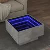 Image de Table basse avec LED gris béton 50x50x30 cm bois d ingénierie