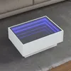 Image de vidaXL Table basse avec LED blanc 70x50x30 cm bois d'ingénierie, table d'appoint, table de salon, table latérale, bout de 847511