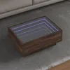 Image de Table basse avec LED chêne marron 70x50x30 cm bois d ingénierie