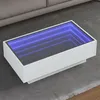 Image de vidaXL Table basse avec LED blanc 90x50x30 cm bois d'ingénierie, table d'appoint, table de salon, table latérale, bout de 847518
