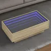 Image de vidaXL Table basse avec LED chêne sonoma 90x50x30 cm bois d'ingénierie, table d'appoint, table de salon, table latérale, 847520