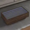 Image de Table basse avec LED chêne marron 90x50x30 cm bois d ingénierie