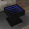 Image de vidaXL Table basse avec LED noir 50x50x45 cm bois d'ingénierie 847526