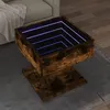 Image de Table basse avec LED chêne fumé 50x50x45 cm bois d ingénierie