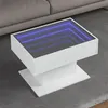 Image de vidaXL Table basse avec LED blanc 70x50x45 cm bois d'ingénierie, table d'appoint, table de salon, table latérale, bout de 847532