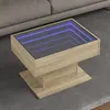 Image de vidaXL Table basse avec LED chêne sonoma 70x50x45 cm bois d'ingénierie, table d'appoint, table de salon, table latérale, 847534
