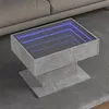 Image de vidaXL Table basse avec LED gris béton 70x50x45 cm bois d'ingénierie, table d'appoint, table de salon, table latérale, bout 847535