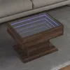 Image de Table basse avec LED chêne marron 70x50x45 cm bois d ingénierie