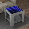 Image de vidaXL Table basse avec LED gris béton 53x53x45 cm bois d'ingénierie, table d'appoint, table de salon, table latérale, bout 847542