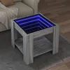 Image de vidaXL Table basse avec LED sonoma gris 53x53x45 cm bois d'ingénierie, table d'appoint, table de salon, table latérale, bout 847544