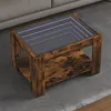 Image de Table basse avec LED chêne fumé 73x53x45 cm bois d ingénierie