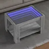 Image de Table basse avec LED sonoma gris 73x53x45 cm bois d ingénierie