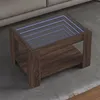 Image de Table basse avec LED chêne marron 73x53x45 cm bois d ingénierie