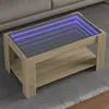 Image de vidaXL Table basse avec LED chêne sonoma 93x53x45 cm bois d'ingénierie, table d'appoint, table de salon, table latérale, 847555