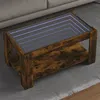 Image de Table basse avec LED chêne fumé 93x53x45 cm bois d ingénierie