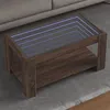 Image de Table basse avec LED chêne marron 93x53x45 cm bois d ingénierie