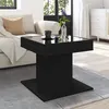 Image de vidaXL Table basse avec LED noir 50x50x45 cm bois d'ingénierie, table d'appoint, table de salon, table latérale, bout de 847561