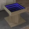 Image de vidaXL Table basse avec LED chêne sonoma 50x50x45 cm bois d'ingénierie, table d'appoint, table de salon, table latérale, 847562