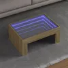 Image de vidaXL Table basse avec LED infini chêne sonoma 70x50x30 cm, table d'appoint, table de salon, table latérale, bout de 847611