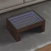 Image de Table basse avec LED infini chêne marron 70x50x30 cm