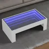 Image de vidaXL Table basse avec LED infini blanc 90x50x30 cm, table d'appoint, table de salon, table latérale, bout de canapé, table 847616