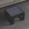 Image de vidaXL Table basse avec LED infini noir 50x53x30 cm, table d'appoint, table de salon, table latérale, bout de canapé, table 847624