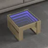 Image de vidaXL Table basse avec LED infini chêne sonoma 50x53x30 cm, table d'appoint, table de salon, table latérale, bout de 847625