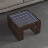 Image de vidaXL Table basse avec LED infini chêne marron 50x53x30 cm, table d'appoint, table de salon, table latérale, bout de 847629