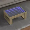 Image de vidaXL Table basse avec LED infini chêne sonoma 70x53x30 cm, table d'appoint, table de salon, table latérale, bout de 847632