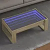 Image de vidaXL Table basse avec LED infini chêne sonoma 90x53x30 cm, table d'appoint, table de salon, table latérale, bout de 847639