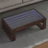 Image de Table basse avec LED infini chêne marron 90x53x30 cm