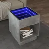 Image de Table basse avec LED infini gris béton 40x40x50 cm
