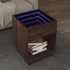 Image de Table basse avec LED infini chêne marron 40x40x50 cm
