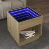 Image de vidaXL Table basse avec LED infini chêne sonoma 50x50x50 cm, table d'appoint, table de salon, table latérale, bout de 847653