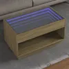 Image de vidaXL Table basse avec LED infini chêne sonoma 90x50x50 cm, table d'appoint, table de salon, table latérale, bout de 847667