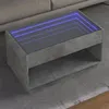 Image de vidaXL Table basse avec LED infini gris béton 90x50x50 cm, table d'appoint, table de salon, table latérale, bout de canapé, 847668