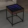 Image de vidaXL Table basse avec LED Infinity chêne marron 40x40x51 cm 847676