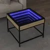 Image de vidaXL Table basse avec LED infini chêne sonoma 50x50x41 cm, table d'appoint, table de salon, table latérale, bout de 847678