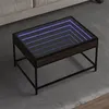 Image de vidaXL Table basse avec LED infini chêne marron 70x50x41 cm, table d'appoint, table de salon, table latérale, bout de 847686