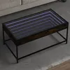 Image de vidaXL Table basse avec LED infini chêne fumé 90x50x41 cm, table d'appoint, table de salon, table latérale, bout de canapé, 847689