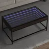 Image de vidaXL Table basse avec LED Infinity chêne marron 90x50x41 cm, table d'appoint, table de salon, table latérale, bout de 847691