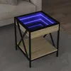 Image de vidaXL Table basse avec LED Infinity chêne sonoma 40x40x49 cm, table d'appoint, table de salon, table latérale, bout de 847693