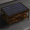 Image de vidaXL Table basse avec LED Infinity chêne fumé 70x50x38 cm, table d'appoint, table de salon, table latérale, bout de 847704