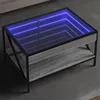 Image de vidaXL Table basse avec LED infini sonoma gris 70x50x38 cm, table d'appoint, table de salon, table latérale, bout de canapé, 847705
