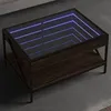 Image de vidaXL Table basse avec LED infini chêne marron 70x50x38 cm, table d'appoint, table de salon, table latérale, bout de 847706