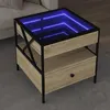 Image de vidaXL Table basse avec LED Infinity chêne sonoma 50x50x51 cm, table d'appoint, table de salon, table latérale, bout de 847713