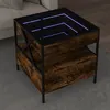 Image de vidaXL Table basse avec LED Infinity chêne fumé 50x50x51 cm, table d'appoint, table de salon, table latérale, bout de 847714