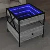 Image de vidaXL Table basse avec LED Infinity sonoma gris 50x50x51 cm, table d'appoint, table de salon, table latérale, bout de 847715
