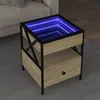 Image de vidaXL Table basse avec LED Infinity chêne sonoma 40x40x51 cm, table latérale, table de salon, table d'accent, bout de 847718